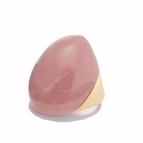 New! KATE SPADE Gold-Tone Resin Mood Ring Pink Size 7 - Picture 1 of 12